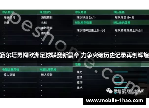 赛尔塔勇闯欧洲足球联赛新篇章 力争突破历史记录再创辉煌