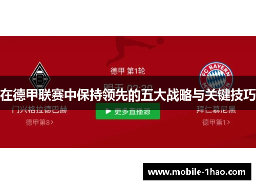 在德甲联赛中保持领先的五大战略与关键技巧