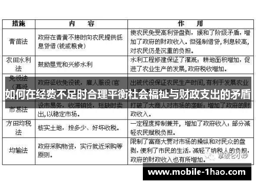 如何在经费不足时合理平衡社会福祉与财政支出的矛盾