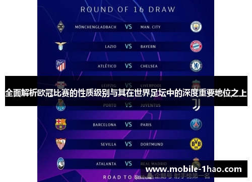 全面解析欧冠比赛的性质级别与其在世界足坛中的深度重要地位之上 全面解析欧冠比赛的性质级别与其在世界足坛中的深度重要地位之上