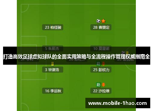打造高效足球虚拟球队的全面实用策略与全流程操作管理权威指南全